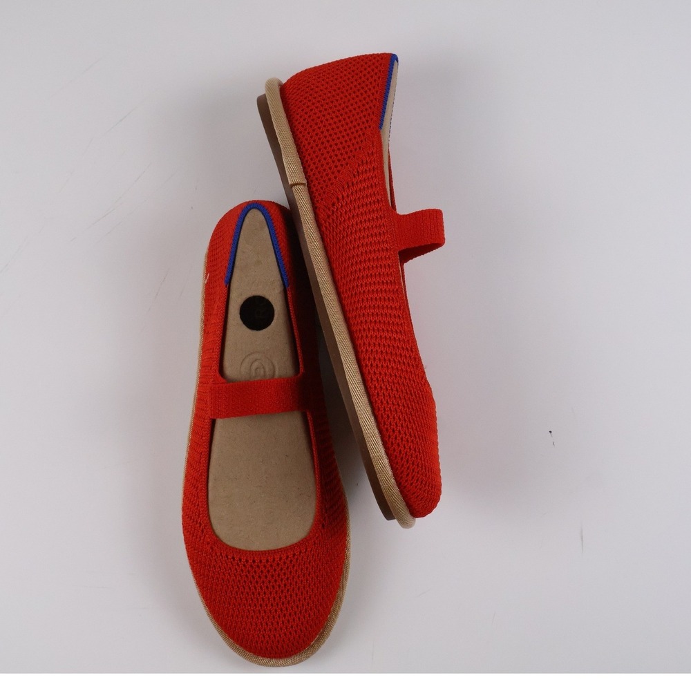 Rothy's Cruiser Mary Jane Poppy Raffia-Knit Red Solid 6 MSRP 169 NEW